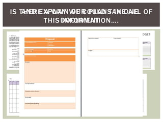 IS THERE A WAY WE COULD TAKE ALL OF
THIS INFORMATION….
AND EXPLAIN OUR PLANS IN ONE
DOCUMENT
 