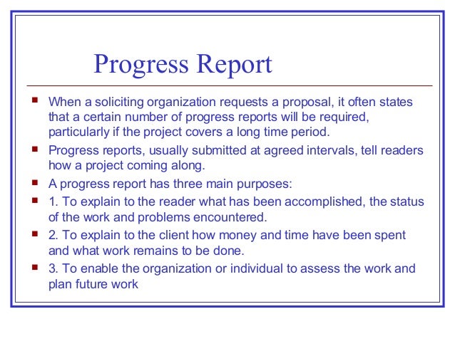 Proposals & Progress Reports