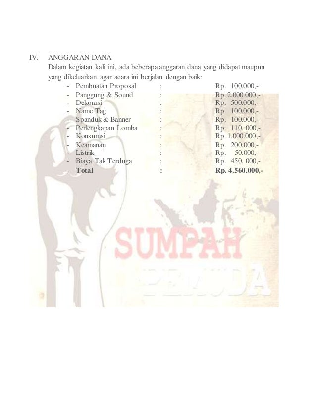 Contoh Proposal Kegiatan Sumpah Pemuda  Pendukung Ilmu