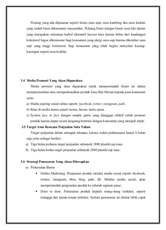 Proposal usaha susu murni