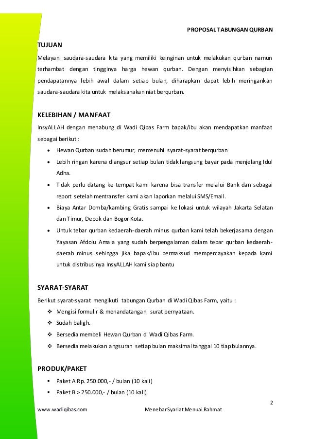Contoh Surat Pemberitahuan Qurban