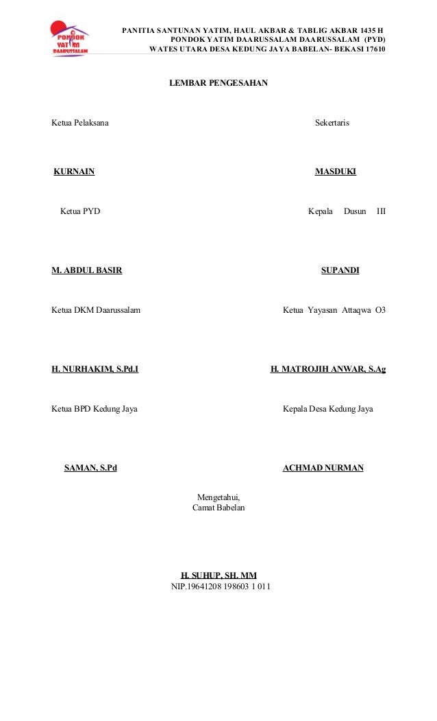 Proposal tahun baru islam 1435 H