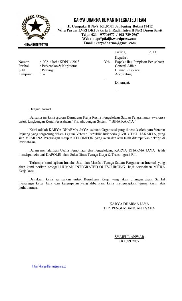 Contoh Surat Permohonan Tempat Usaha