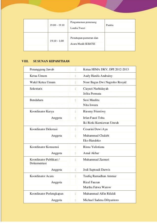 Proposal Pameran Akademik Desain Paramadina Teh Anget Angkatan 2012