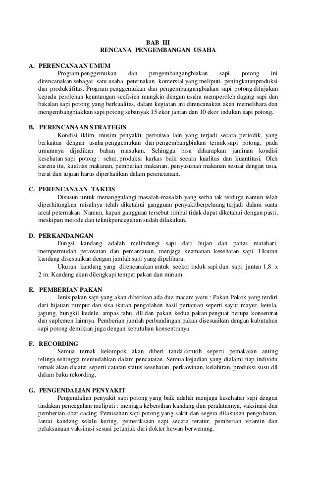 Proposal Ternak Sapi Kabupaten Muna