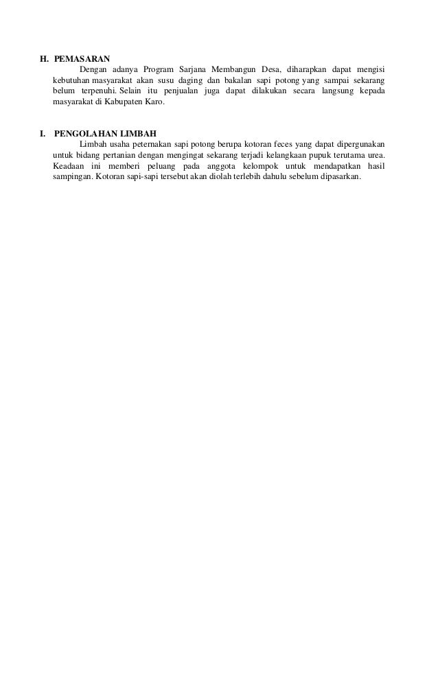 Proposal ternak sapi kabupaten muna