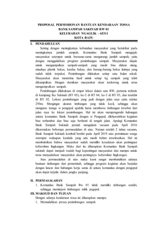 contoh proposal bantuan mesin jahit