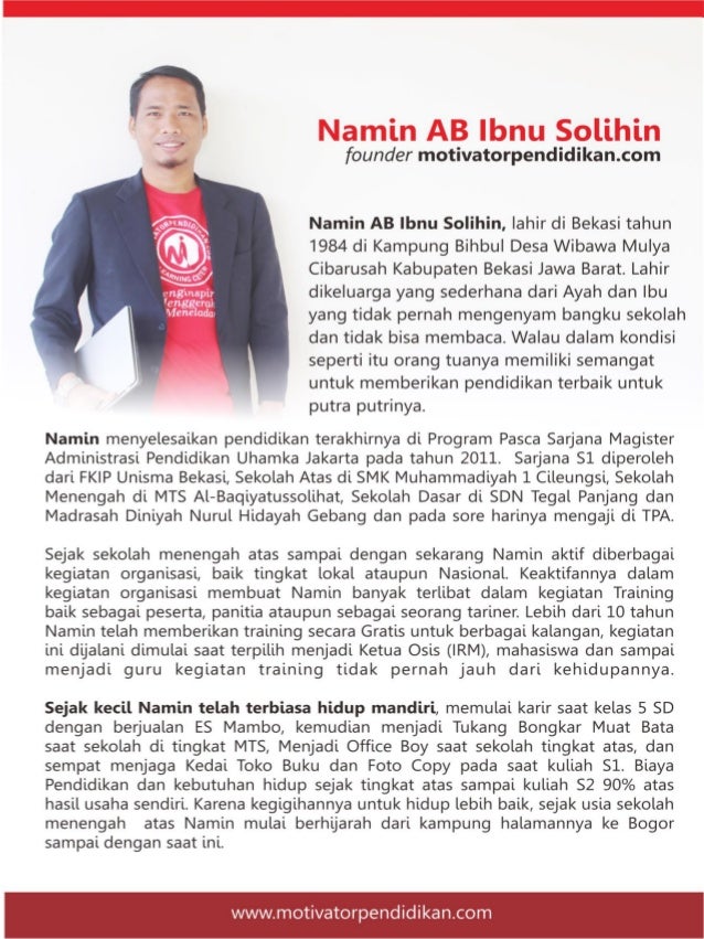 Proposal training dan Workshop motivator pendidikan com