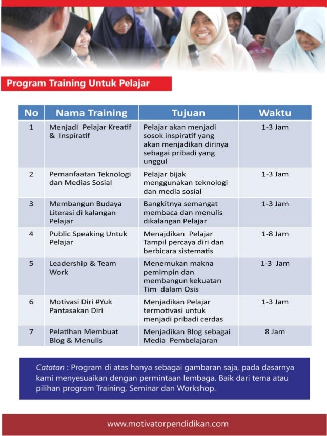 Proposal Training Seminar dan Motivator