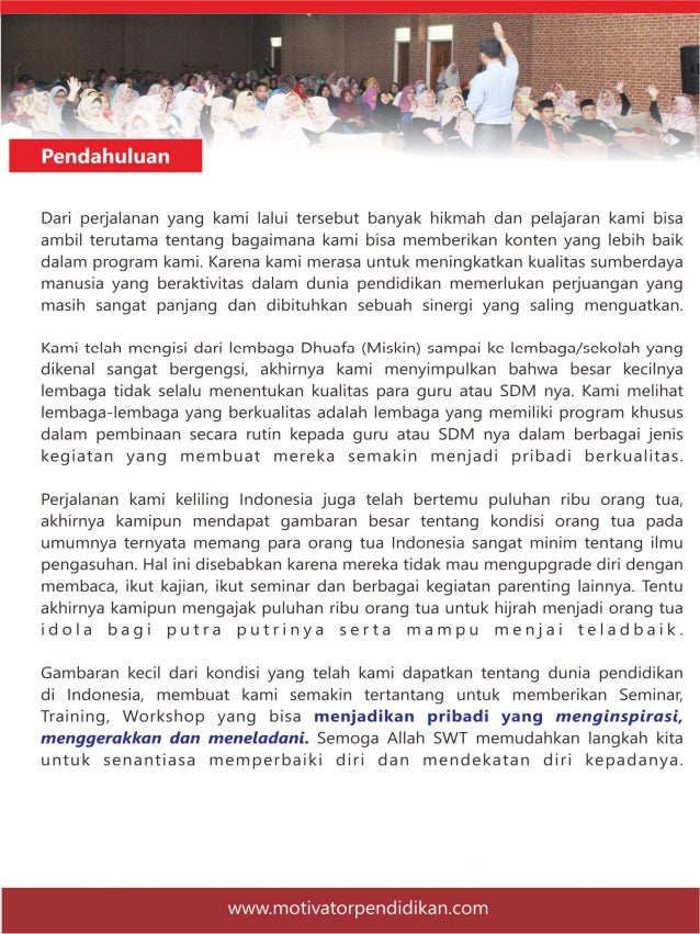 Proposal Training Seminar Worskhop Motivator Pendidikan