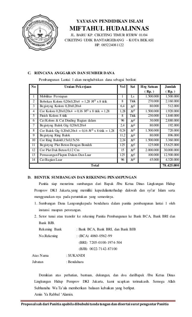 Contoh Proposal Pengajuan Material Bangunan Penggambar