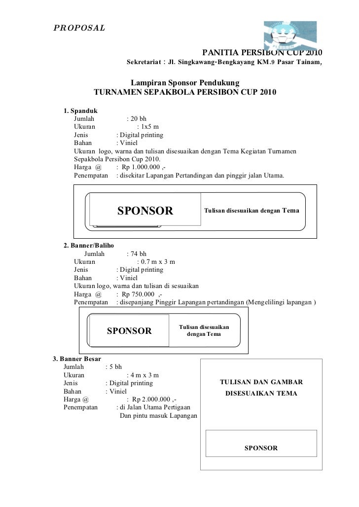 Contoh Proposal Sponsor Klub Sepak Bola Berbagi Contoh Proposal