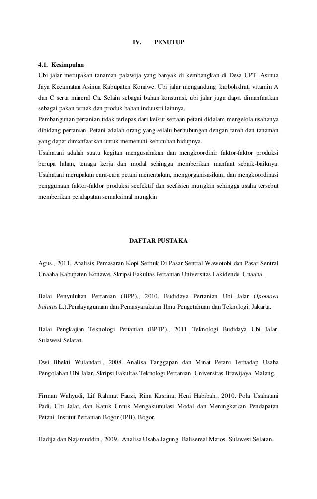 Skripsi Tentang Ubi Jalar