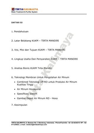 Proposal Ukm Air Minum Isi Ulang Tirta Mandiri