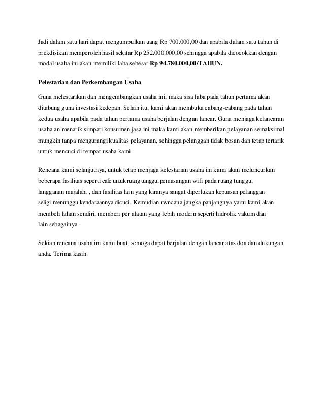 Proposal Usaha Car Wash