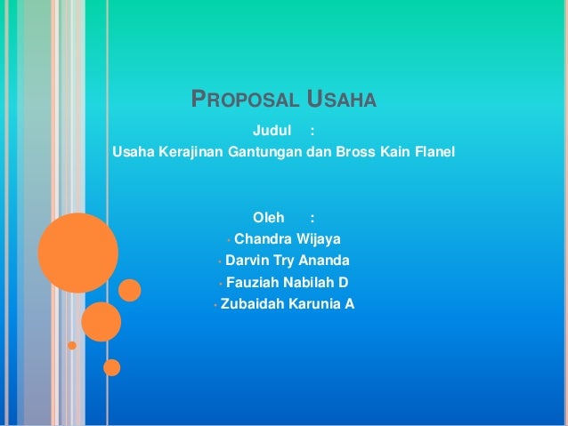 Contoh proposal usaha aksesoris