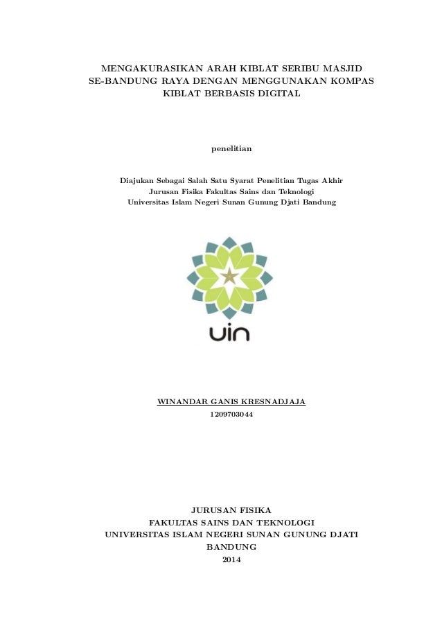 Contoh Cover Proposal Skripsi Uin Bandung Pejuang Skripsi