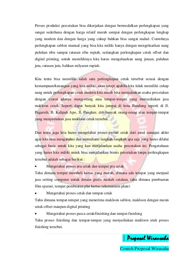 Contoh Proposal Wirausaha  Loak.info