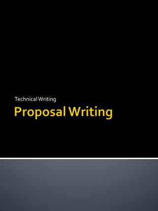 Proposal Writing Technical Writing 
