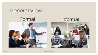 General View
Formal Informal
2/3/2020 STP Training 2020
 