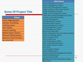 XP
36
Some Of Project Title
 