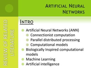 OBJECTIVES3.) To train an ANN network based       on Backpropagation Algorithm       by using the voltage calculations       from the power flow software.INTRODUCTION