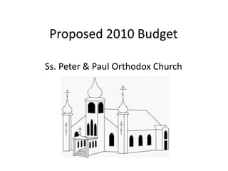 Proposed 2010 Budget Ss. Peter & Paul Orthodox Church 