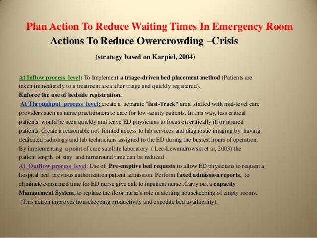 Emergency Room Wait Times Strategy Emergency Room Wait Times Strategy