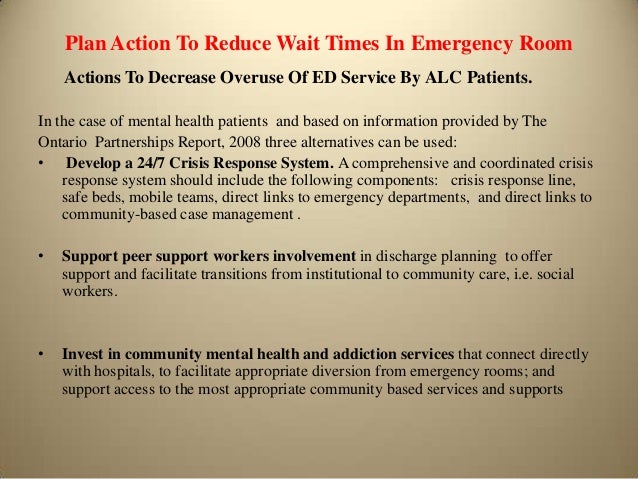 Proposed actions to improve waiting times at the emergency ...