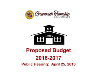 Proposed Budget
2016-2017
Public Hearing: April 25, 2016
 