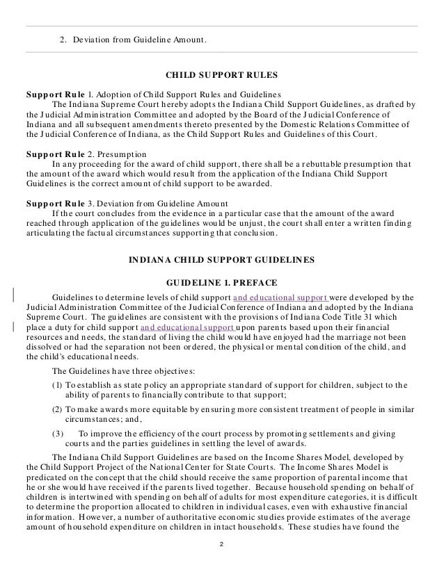 Printables Child Support Worksheet Indiana indianas proposed news child support rules payments 2
