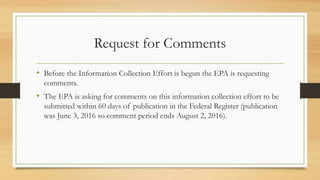 Proposed EPA Information Collection Request | PPTX