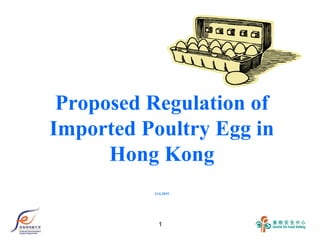 1
Proposed Regulation of
Imported Poultry Egg in
Hong Kong
11.6.2015
 