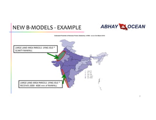 NEW B-MODELS - EXAMPLE
3
LARGE LAND AREA PARCELS LYING IDLE *
RECEIVES 2000- 4000 mm of RAINFALL
LARGE LAND AREA PARCELS LYING IDLE *
SCANTY RAINFALL
 