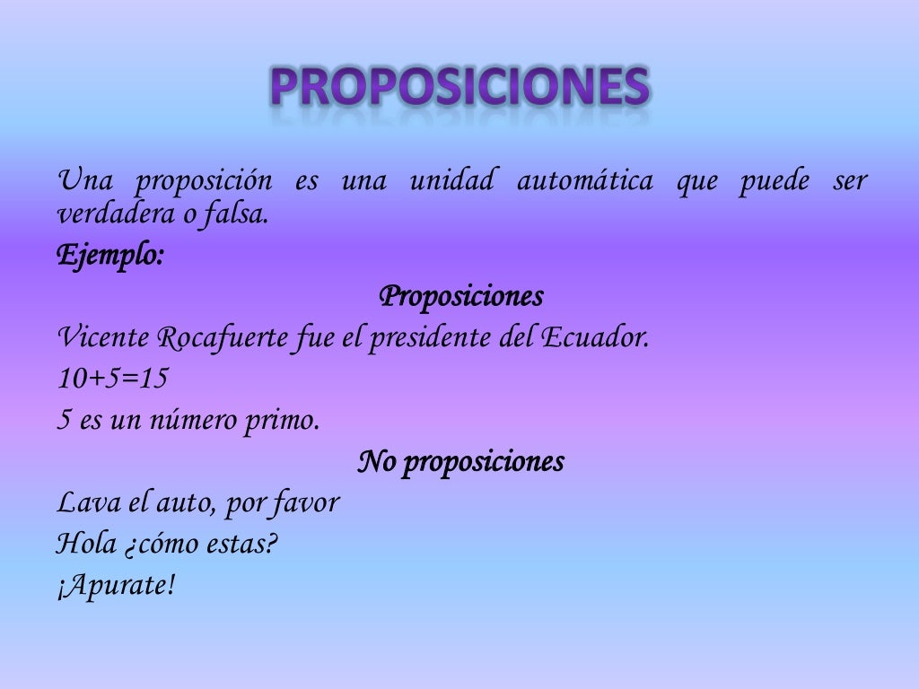 Proposiciones Proposiciones