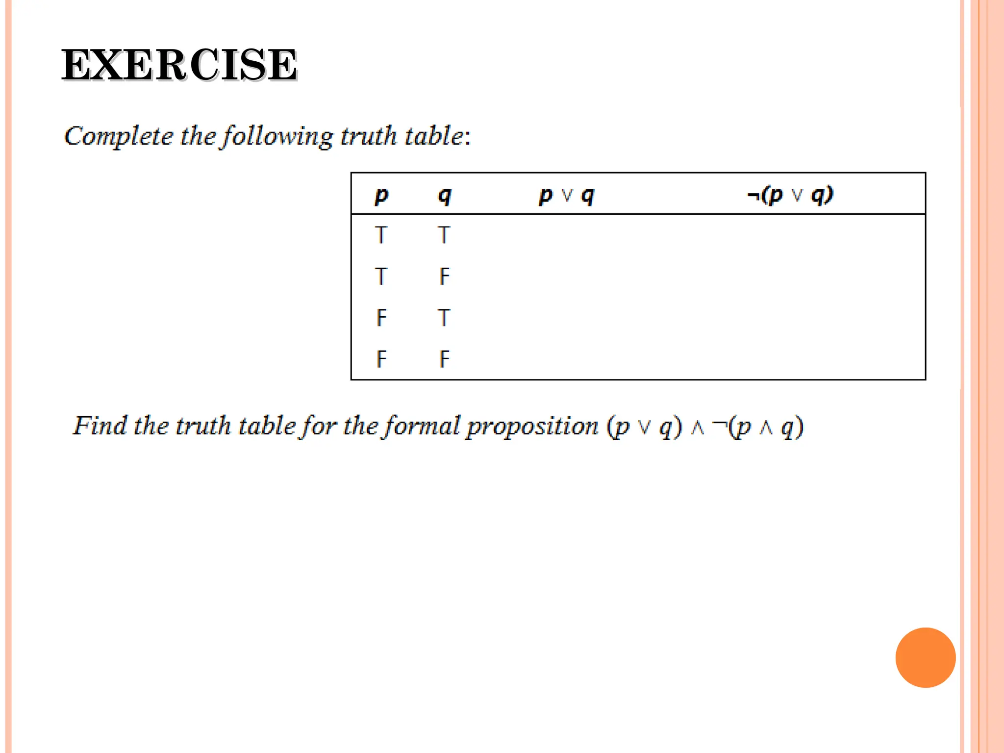 EXERCISE
EXERCISE
 