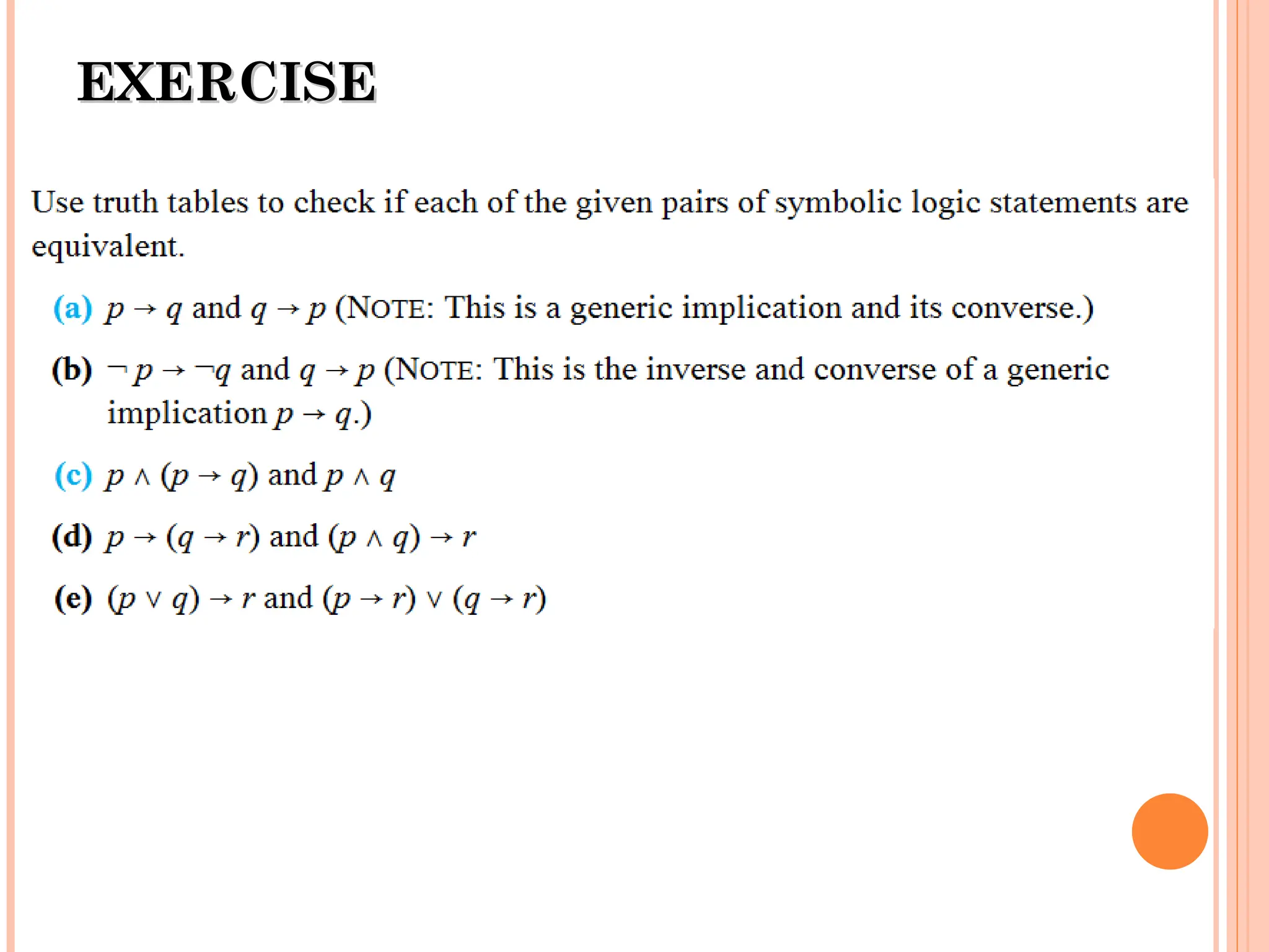 EXERCISE
EXERCISE
 