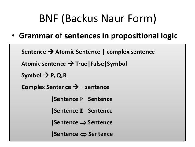propositional logic inference backus naur form