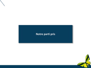 11
Notre parti pris
 