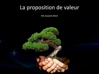 La proposition de valeur
Par Josiane Hent
 