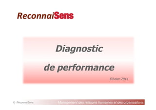 ReconnaiSens

Diagnostic
de performance
Février 2014

© ReconnaiSens

Management des relations humaines et des organisations

 