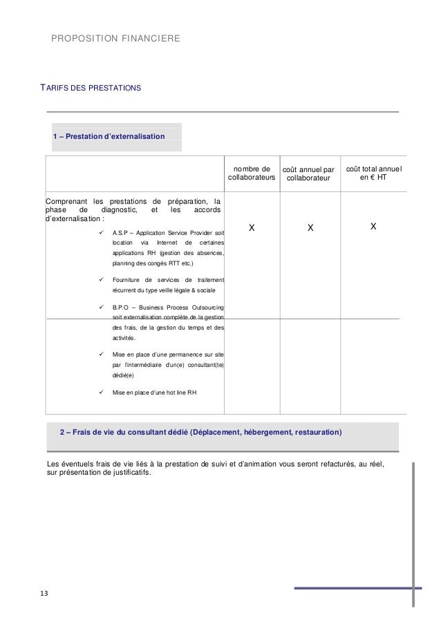 proposition de prestation de service