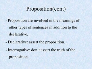 Propositionnal content (2) | PPT