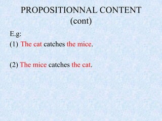 Propositionnal content (2)