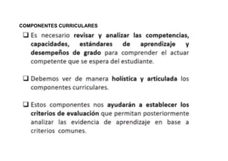 COMPONENTES CURRICULARES
 