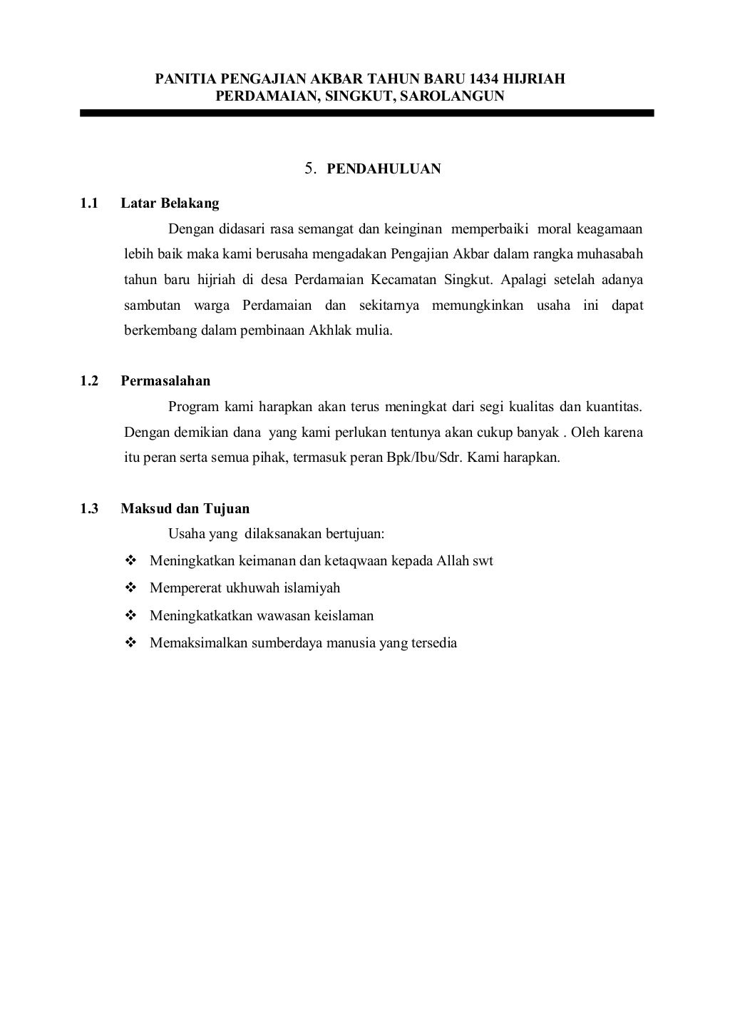 Proposal Pengajian