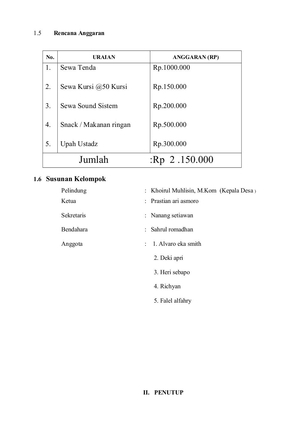 Proposal Pengajian Akbar