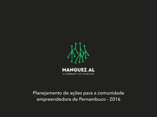 Planejamento de ações para a comunidade
empreendedora de Pernambuco - 2016
 