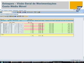 Estoques – Visão Geral de Movimentações
Custo Médio Móvel
 