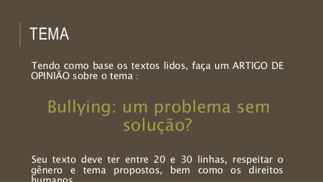 Artigos sobre bullying